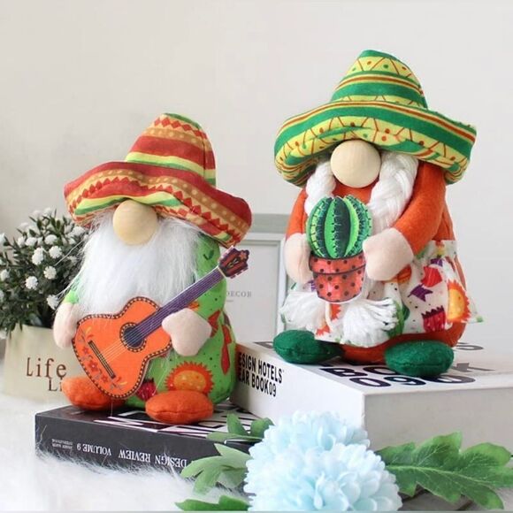 2 PCS Fiesta Gnome Plush for Mexican Taco Tuesday, Tomte Elf Decorations Gifts - Picture 1 of 6